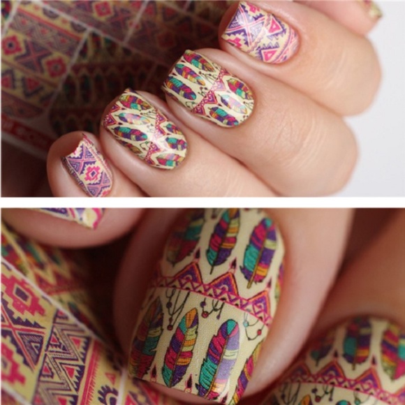 Other - 💐4/$16💐 Boho Feather Nail Wrap 🏆HOST PICK🏆